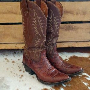 Vintage nocona lizard skin boots